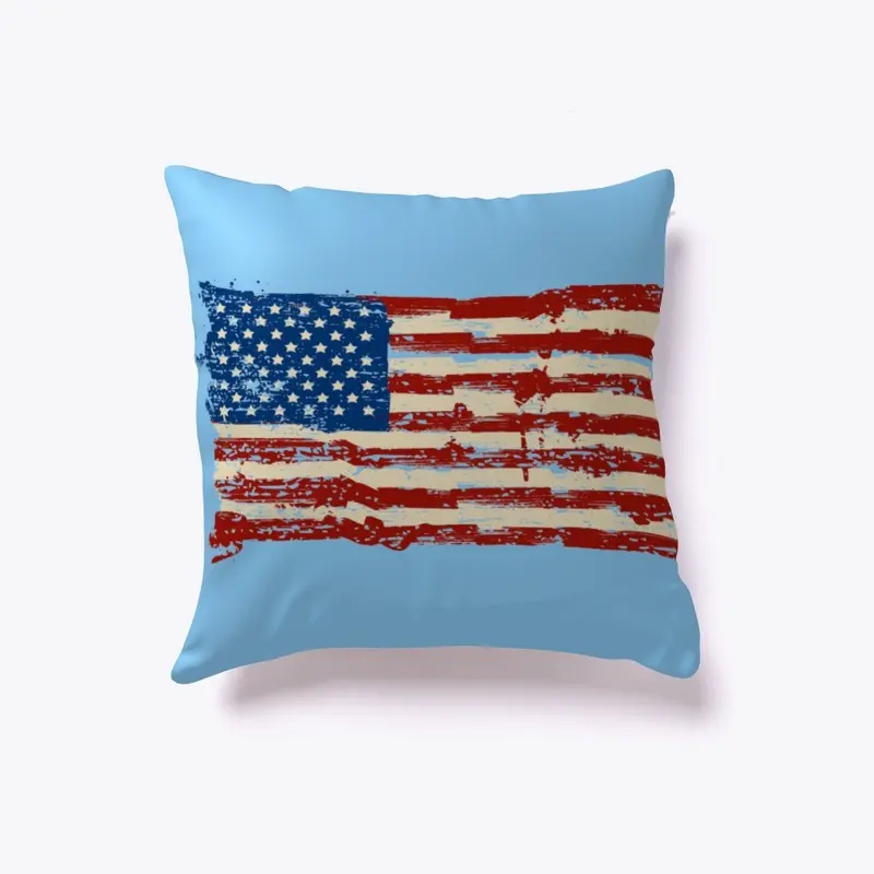 Weathered US Flag Pillow