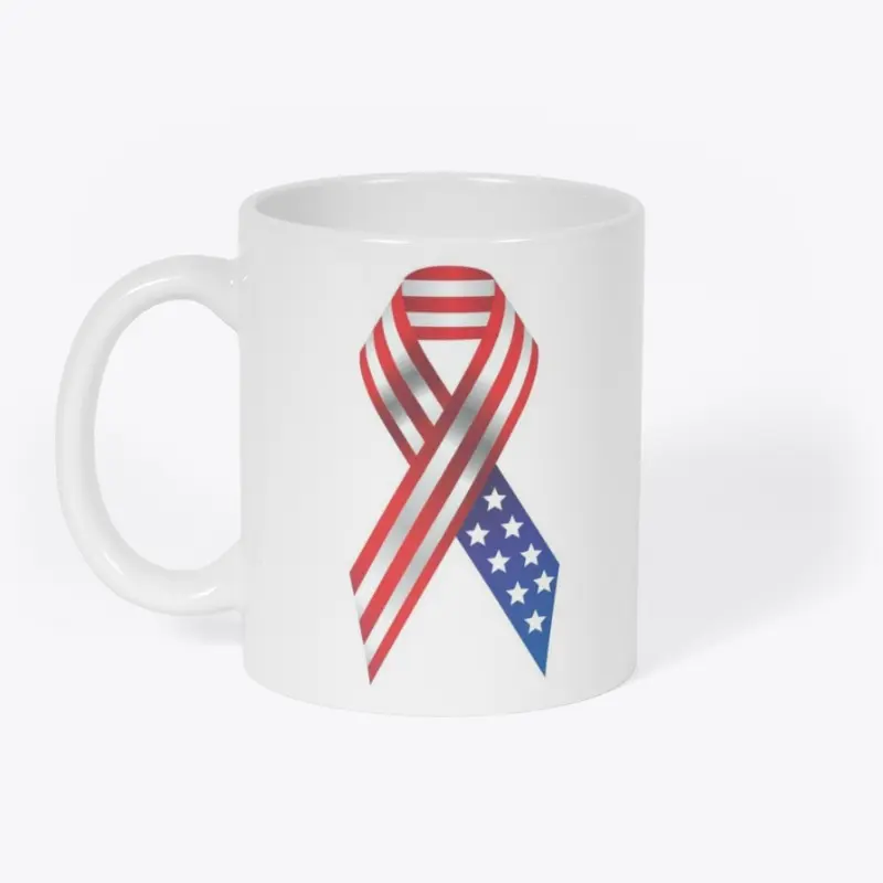 USA Awareness Flag Ribbon Mug