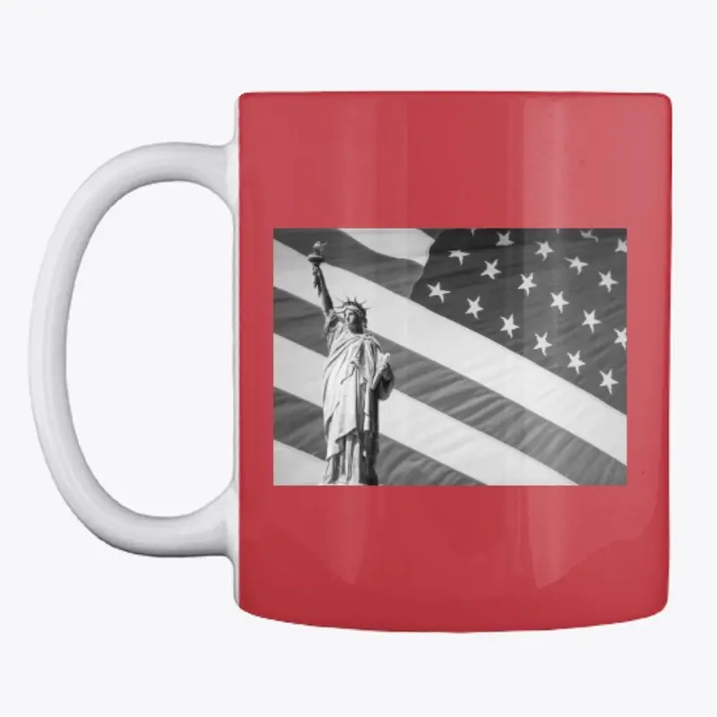 Statue of Liberty Flag Mug B/W