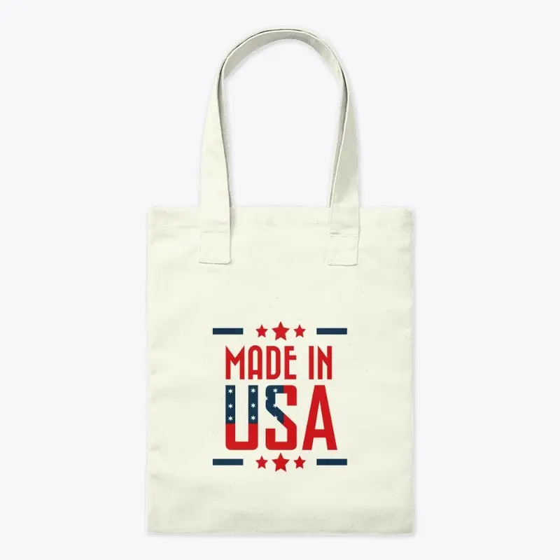 Made In USA with Stars Tote Bag