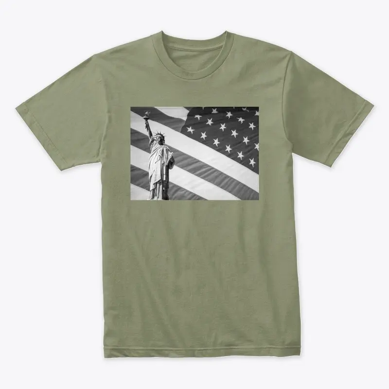 Statue of Liberty Flag Shirt B/W