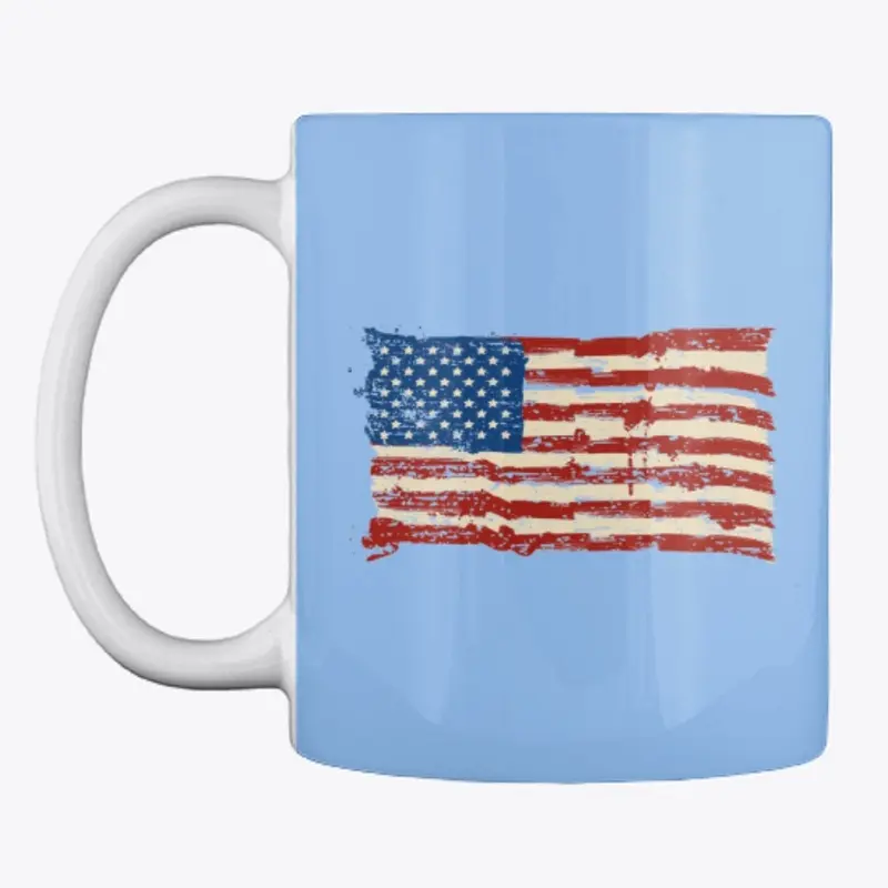 Weathered US Flag Mug